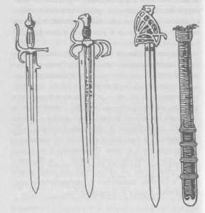 Образцы «конструкторского поиска» гард клинкового оружия, «перекликающихся» с разными типами хвата 